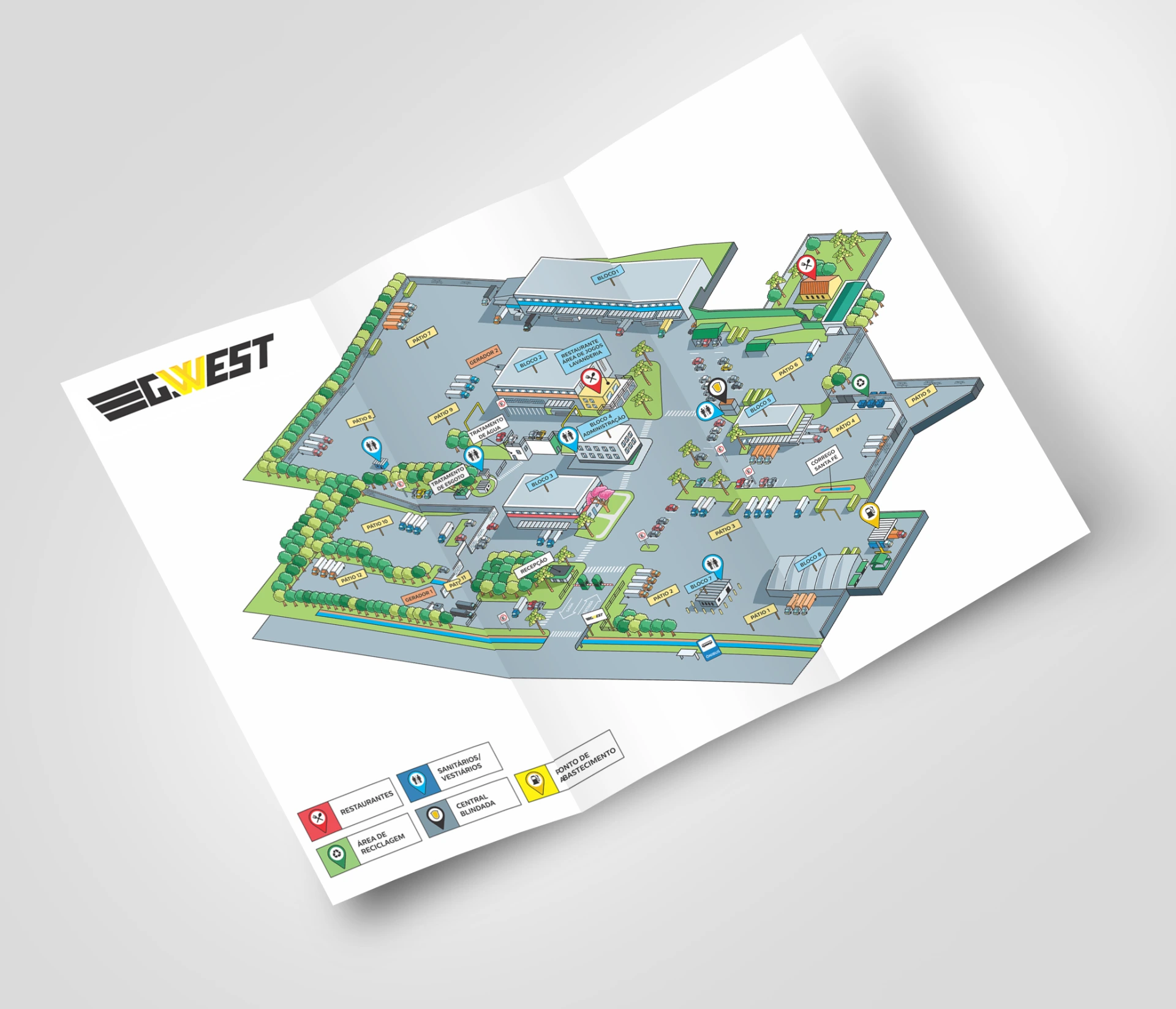 Mapa Isometrico 2D vetorizado ilustrado folder