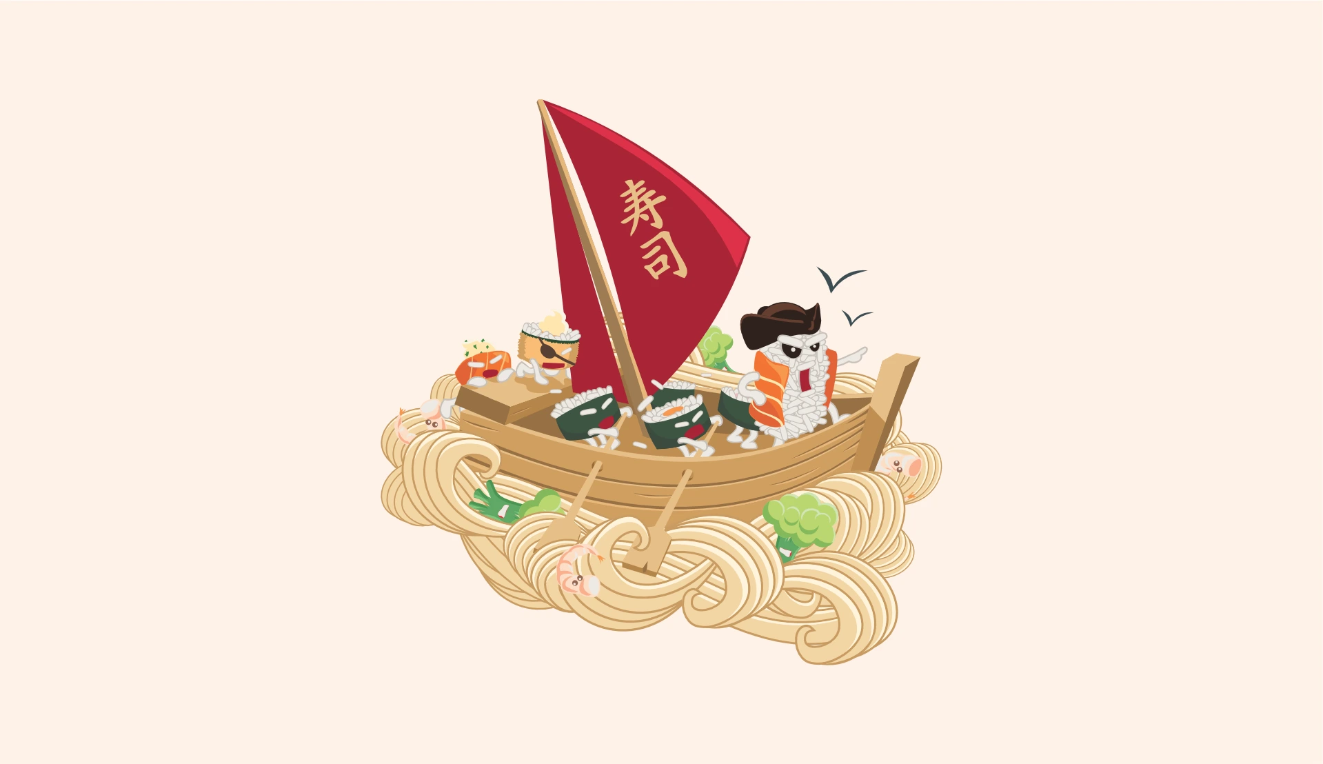 illustração sushi Samuka
