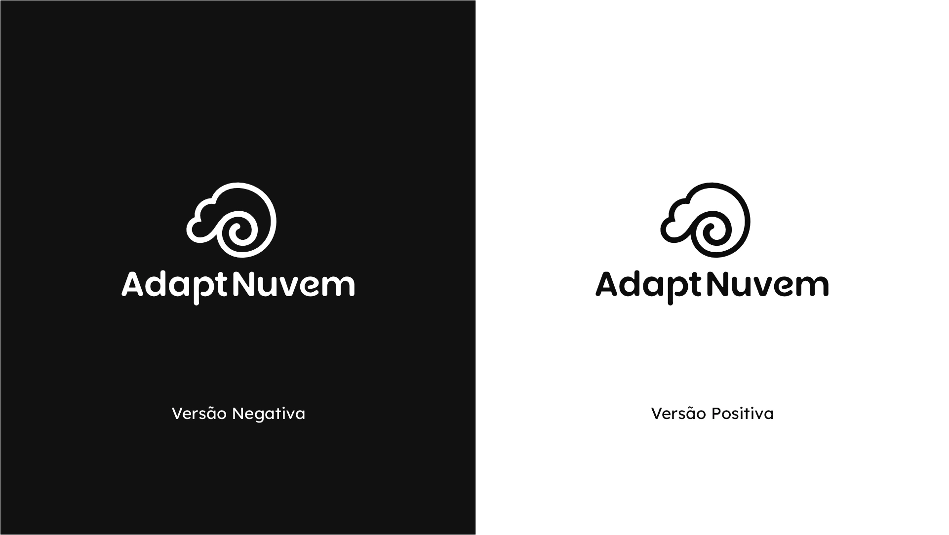 Adapt Nuvem Logotipo Profissional Negativo e Positivo