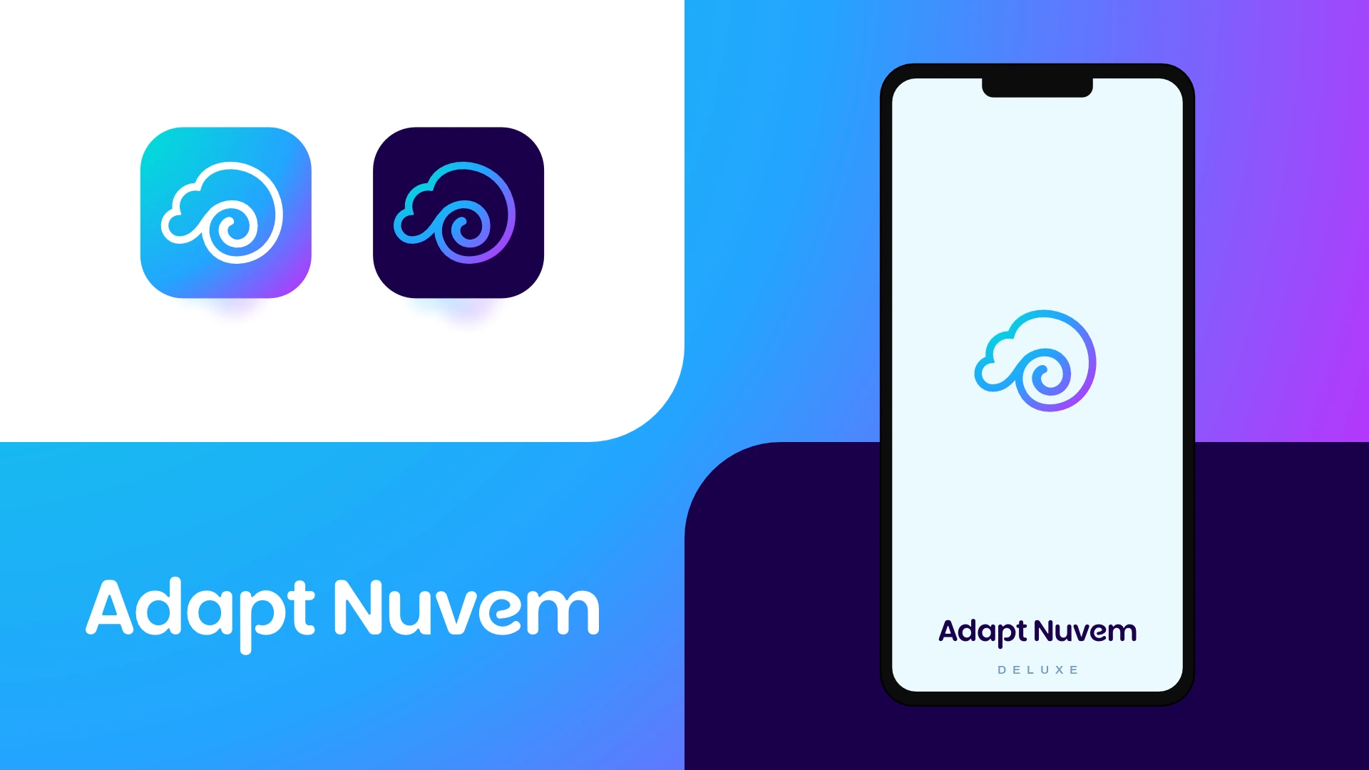 Adapt Nuvem Logotipo Profissional app mockup