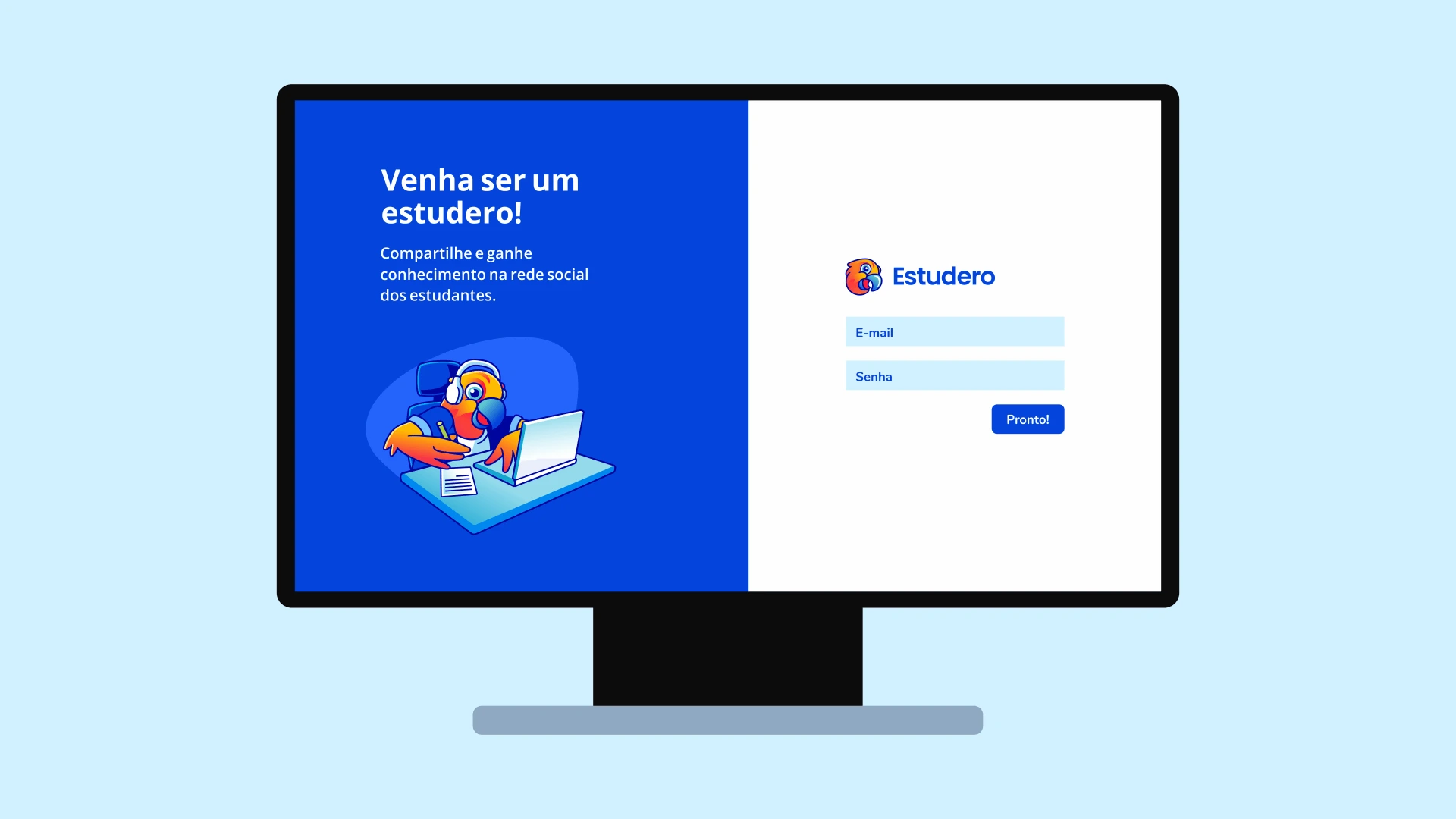 Estudero Identidade Visual App de Estudo Site layout