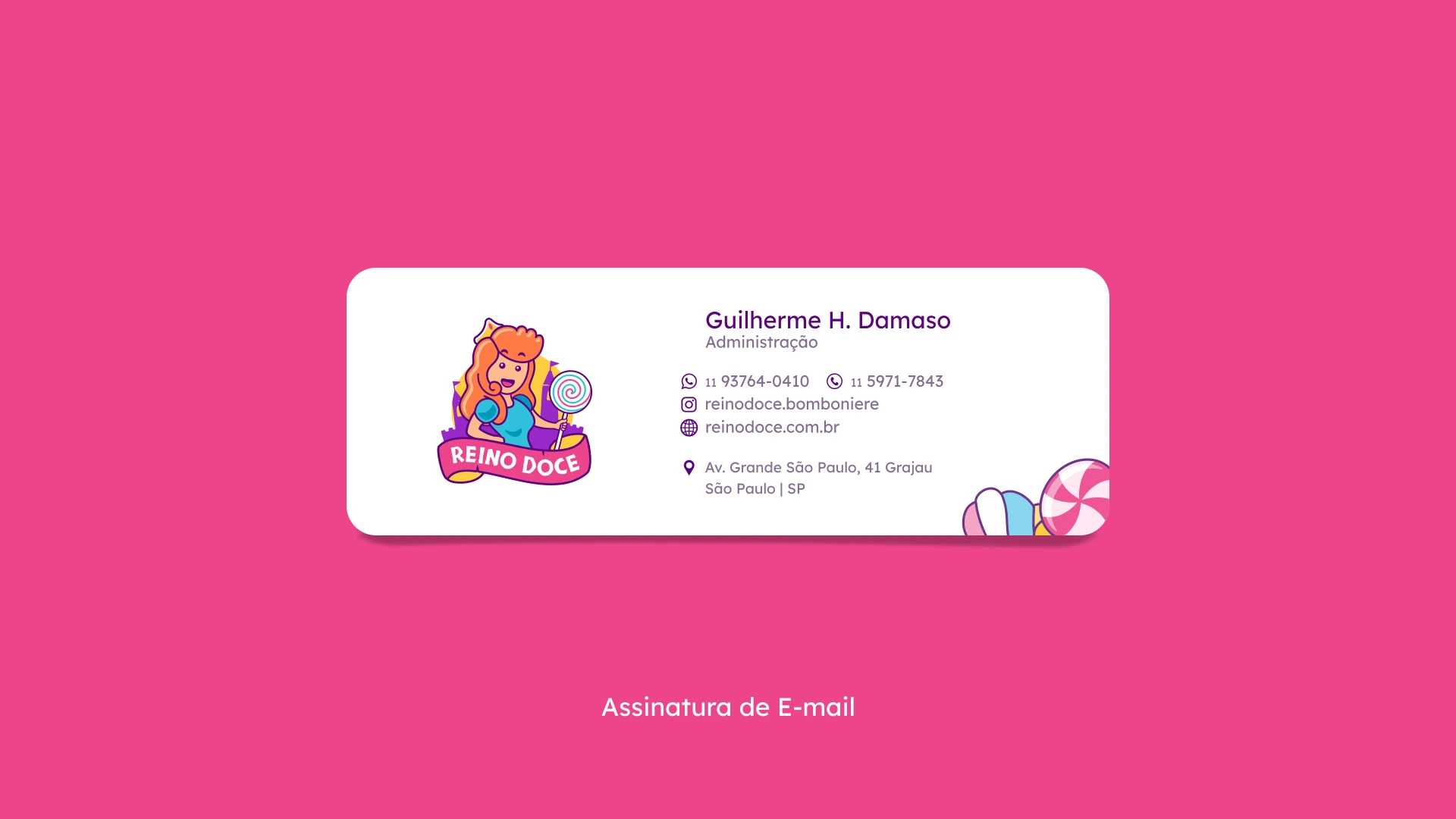 Reino Doce Logotipo Profissional assinatura de email
