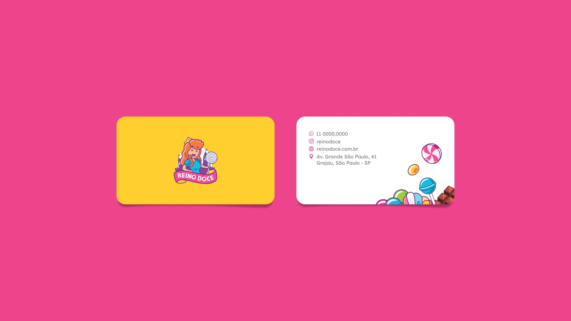 Reino Doce Logotipo Profissional cartão de visita