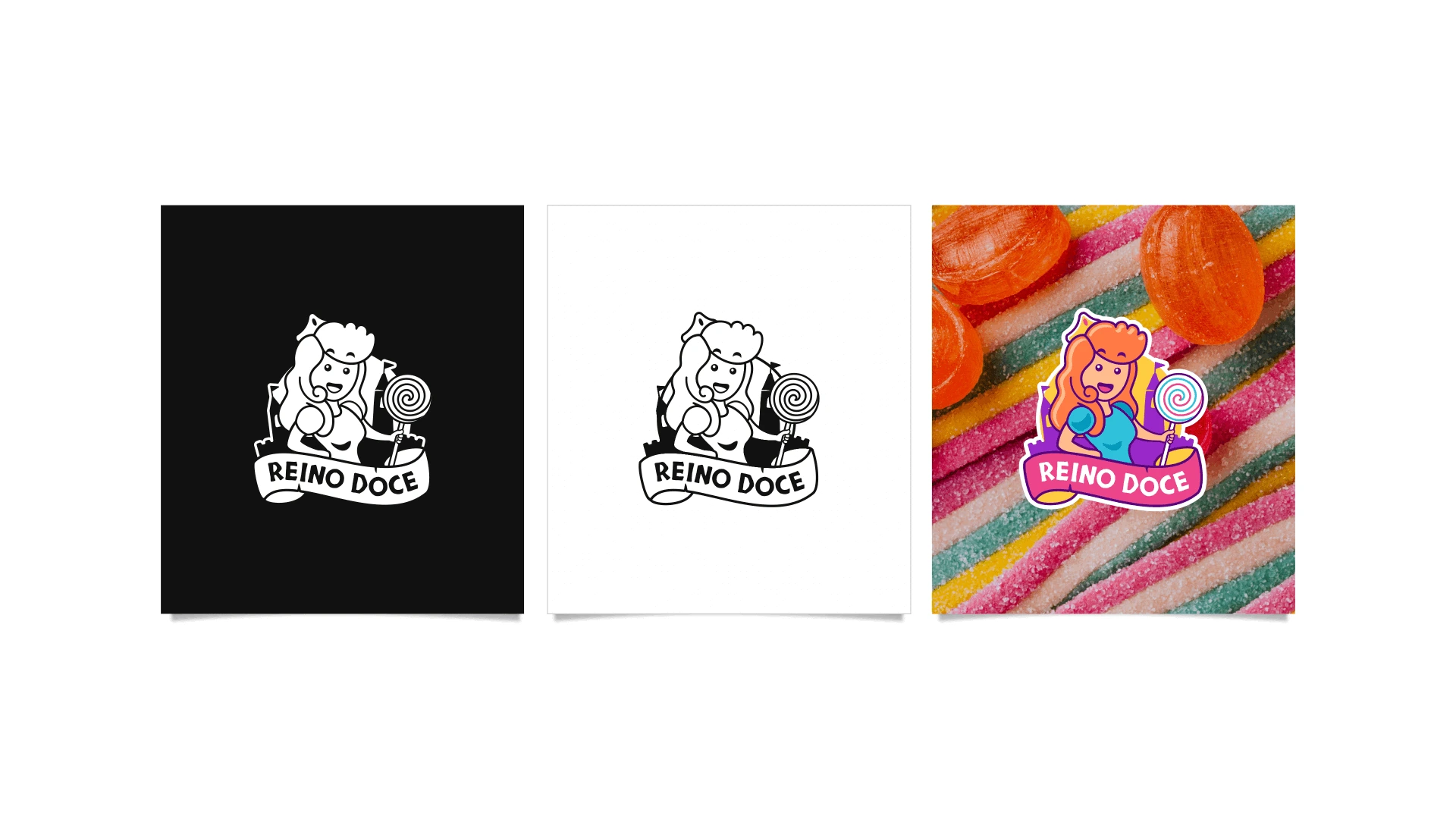 Reino Doce Logotipo Profissional variações